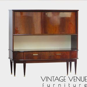 Profile photo of the front of the vintage Art Deco secretaire bar cabinet