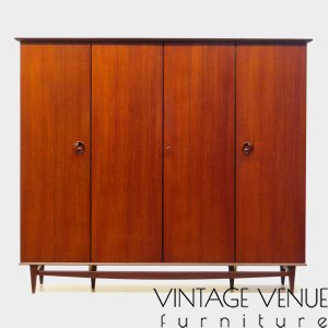 Vintage teak design kledingkast Louis van Teeffelen Wébé