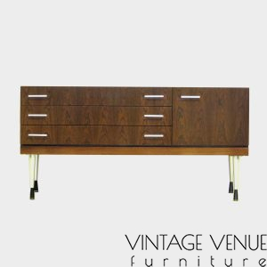 Vintage mid century palissander tv-meubel ladekast dressoir