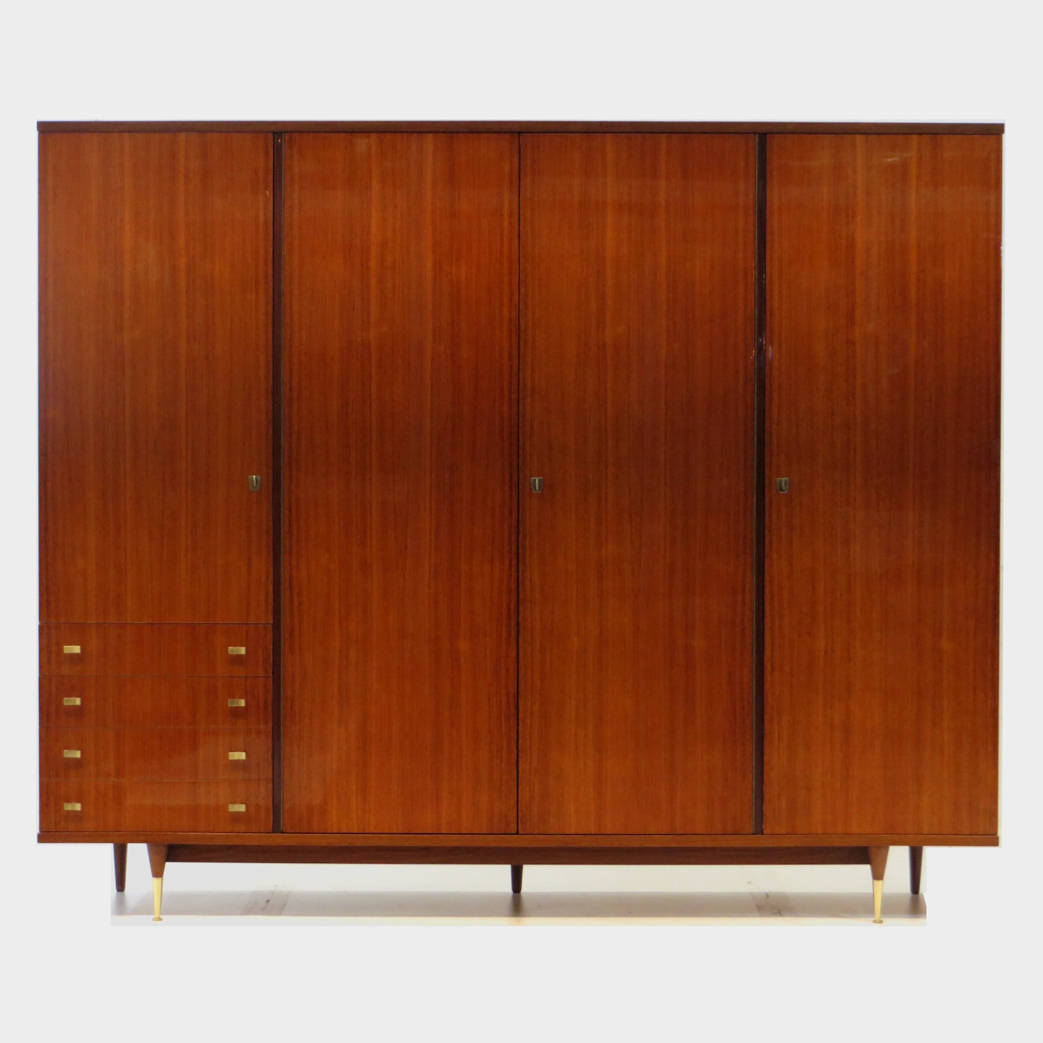 Mid century modern 4-door design wardrobe in rosewood, 1960s