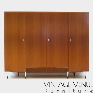 Large mid century modern Italian style wardrobe, 1960s