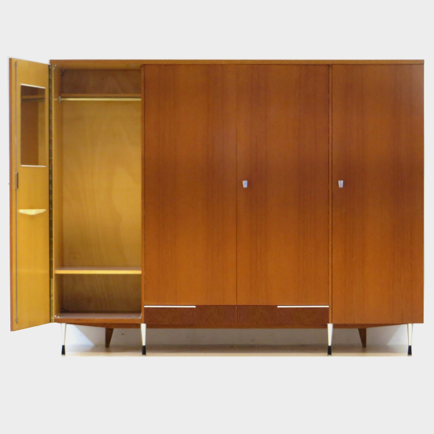 Large mid century modern Italian style wardrobe, 1960s