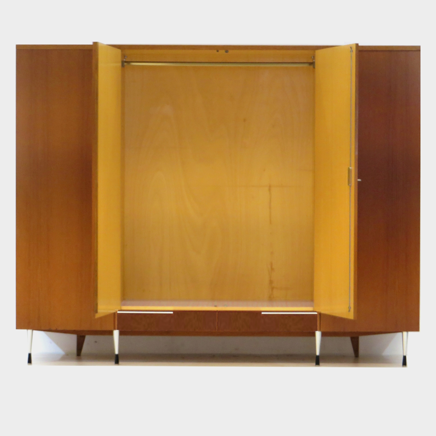 Large mid century modern Italian style wardrobe, 1960s