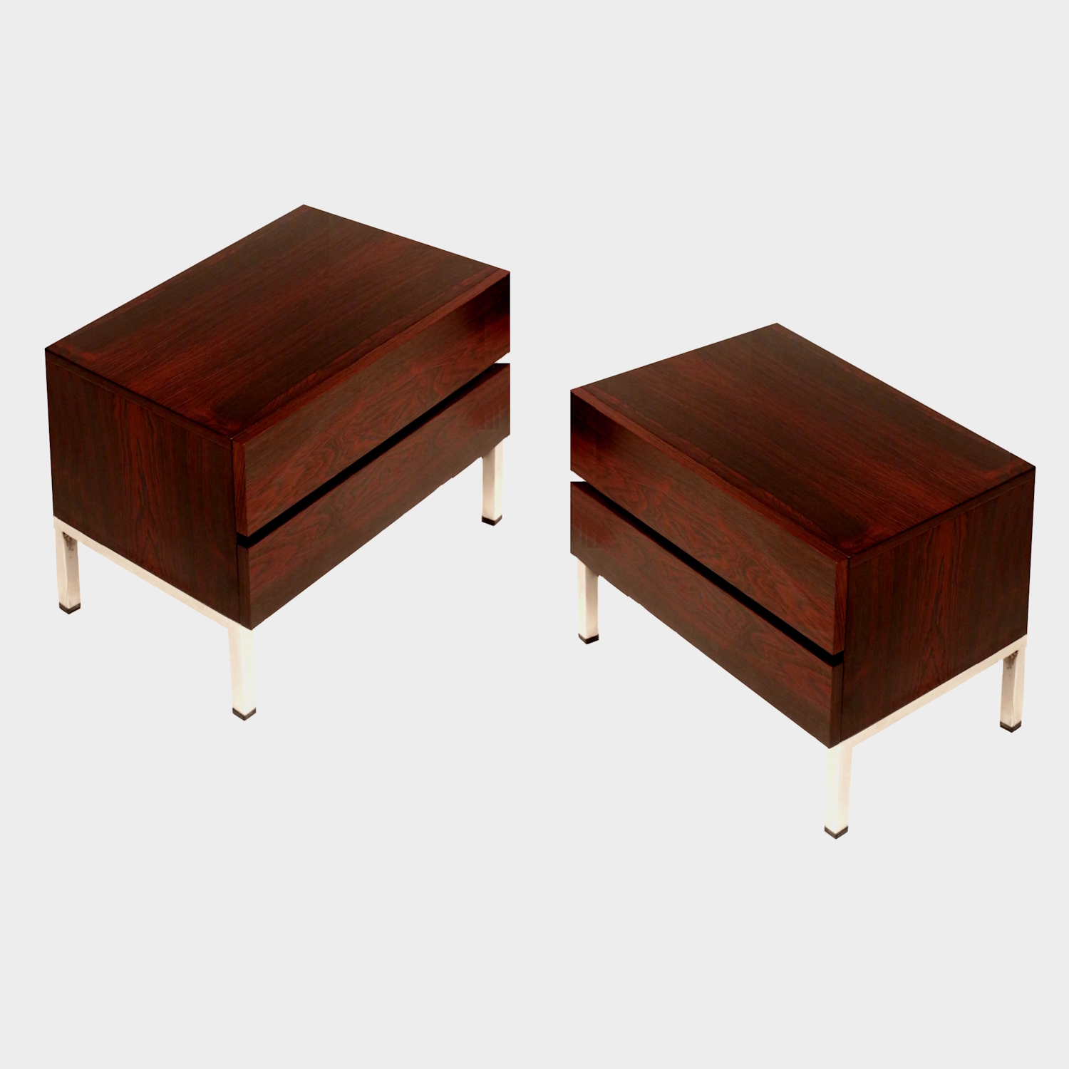 Twee vintage mid century nachtkastjes in palissander Twee vintage mid century nachtkastjes in palissander