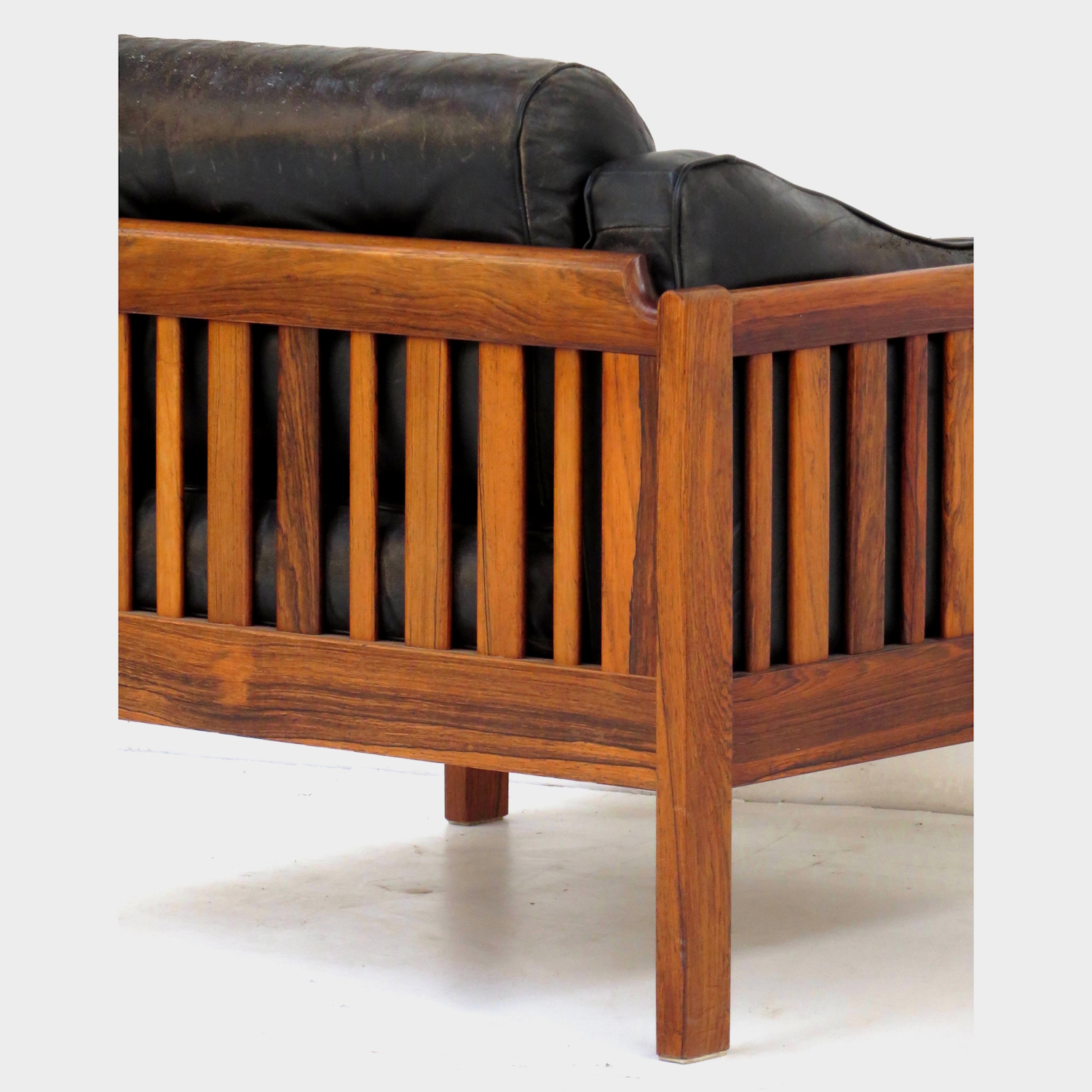 Ingvar Stockum fauteuil in palissander en zwart leer Ingvar Stockum fauteuil in palissander en zwart leer
