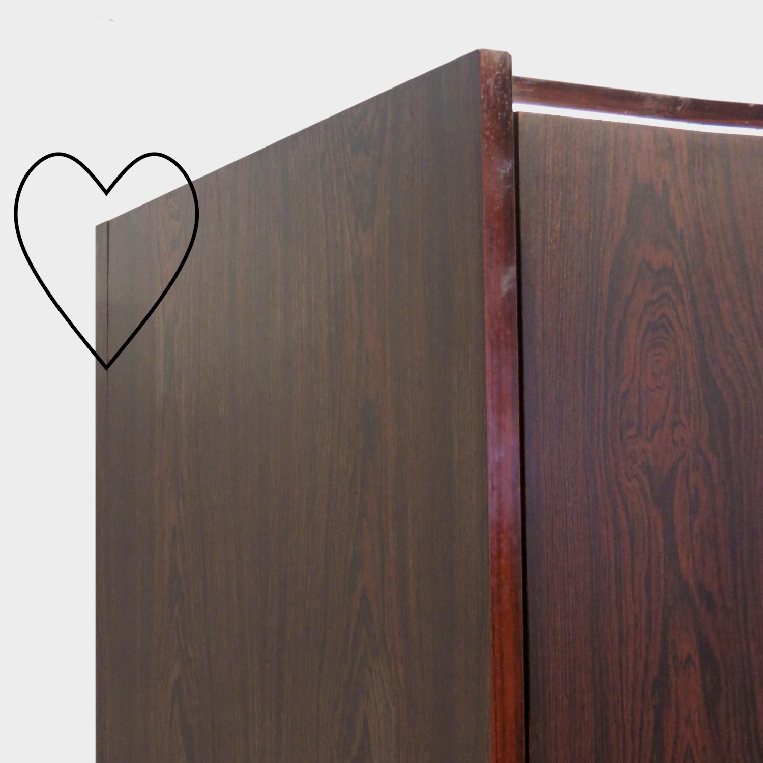 Grote vintage 5-deurs mid century design kledingkast