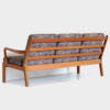 Vintage three-seater Danish design sofa with cherry wood frame from the 1960s