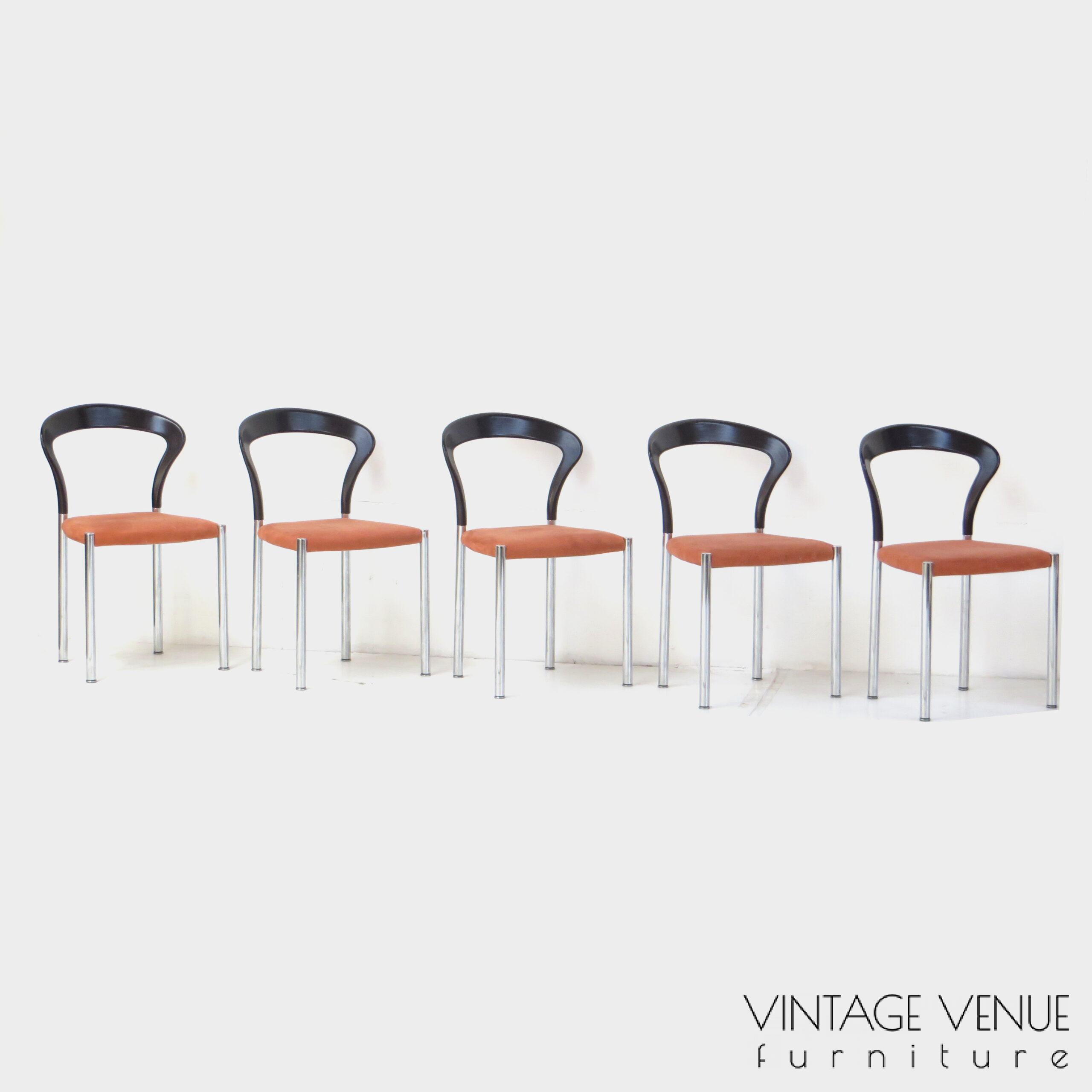 Set of 5 "Lotus" dining chairs designed by Hartmut Lohmeyer for Kusch & Co, 1970s / Vintage design eetkamerstoelen jaren 70