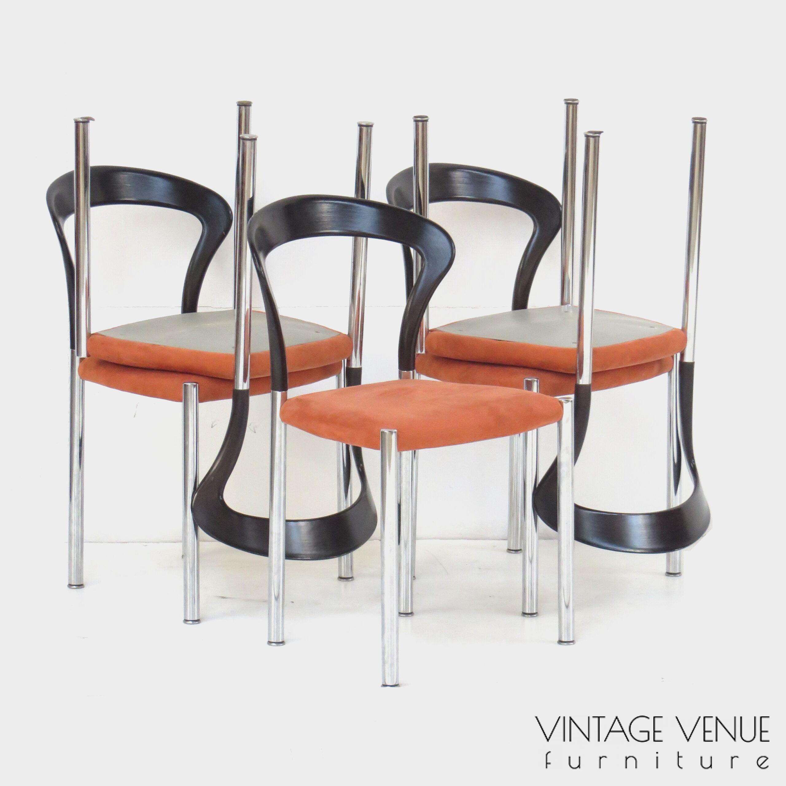 Set of 5 "Lotus" dining chairs designed by Hartmut Lohmeyer for Kusch & Co, 1970s / Vintage design eetkamerstoelen jaren 70