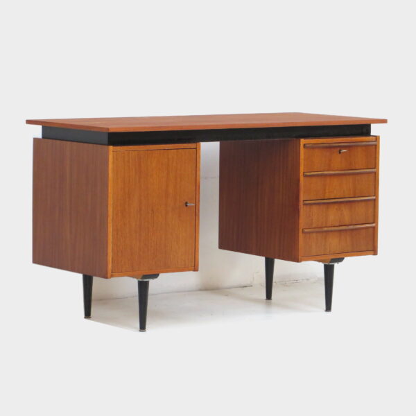 Vintage mid century writing desk made of teak in the 1960s Vintage retro executive desk Pastoe teak 50s 60s