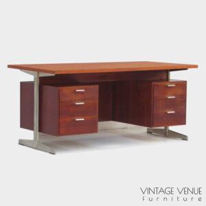 Vintage mid century executive writing desk made of teak by Cees Braakman for Pastoe, 1960s