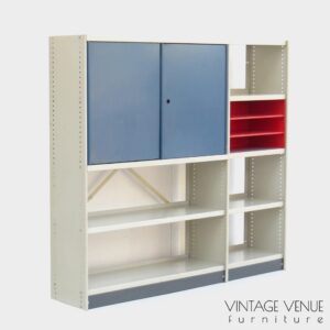 Vintage mid century modern design wall system bookcase cabinet "Stabilux" by Friso Kramer for Ahrend de Cirkel, 1950s-1960s