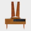 Vintage kaptafel dressoir van teak met spiegel, twee lades en klepvak met mooie handgrepen en poten, jaren 50 60.