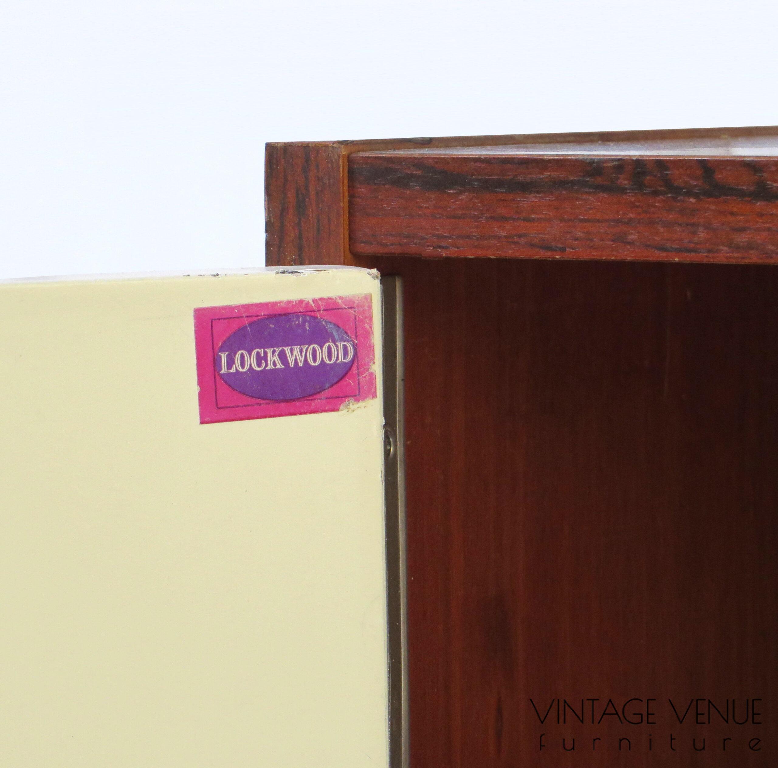 Vintage mid century wall unit system with hanging sideboard & bookshelves design by Anton Slotboom for Lockwood, 1960s / Vintage retro staand wandsysteem met zwevend dressoir & boekenplanken design van Anton Slotboom voor Lockwood, jaren 60