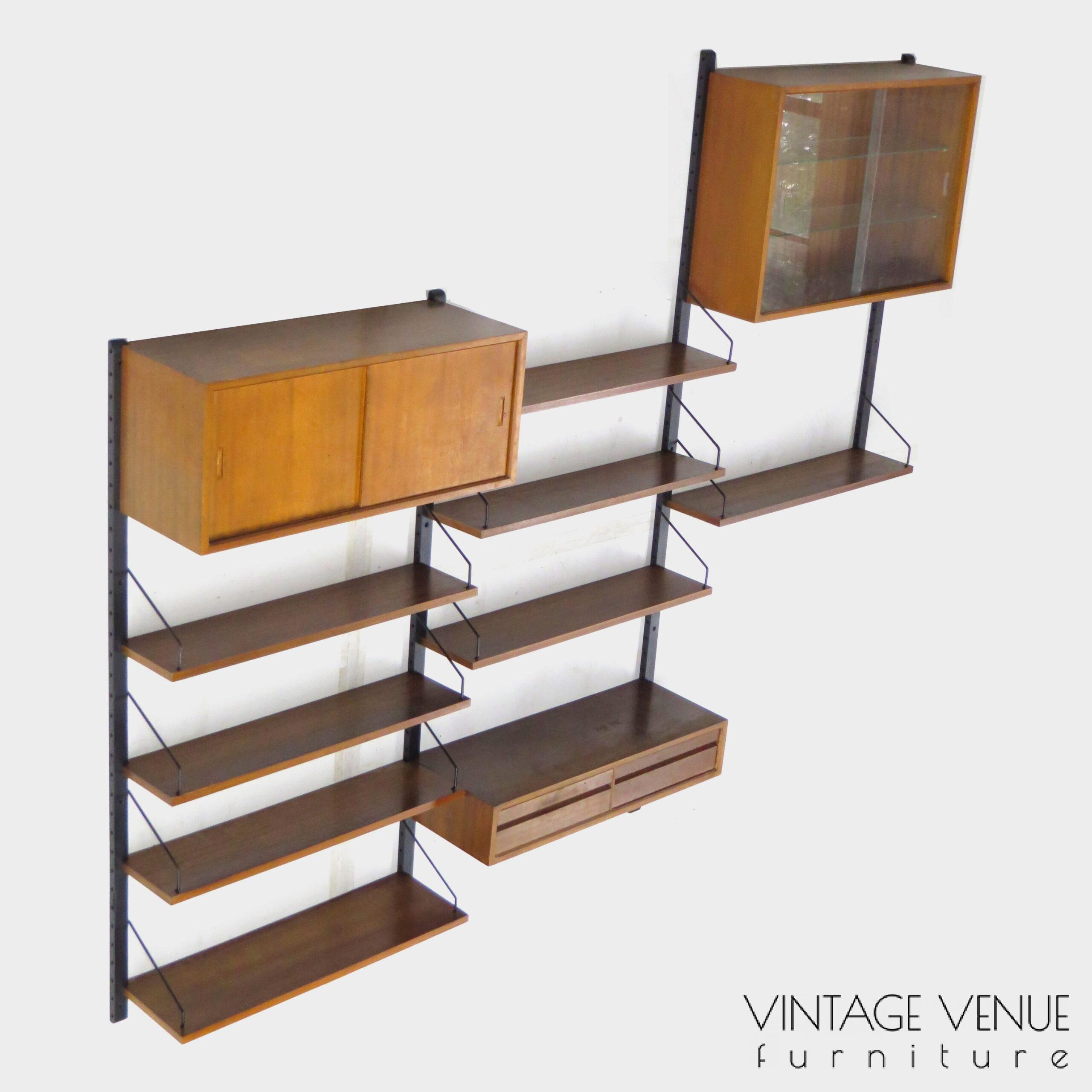 Vintage mid-century Poul Cadovius Royal System Wall Unit with cabinet, chest of drawers & shelves, Denmark 1960s / Vintage retro Danish design wall system Royal System by Poul Cadovius with chest of drawers, chest of drawers & shelves, Denmark 1950s 60s 70s Vintage mid-century Poul Cadovius Royal System Wall Unit with cabinet, chest of drawers & shelves, Denmark 1960s / Vintage retro Danish design wall system Royal System by Poul Cadovius with chest of drawers, chest of drawers & shelves, Denmark 1950s 60s 70s
